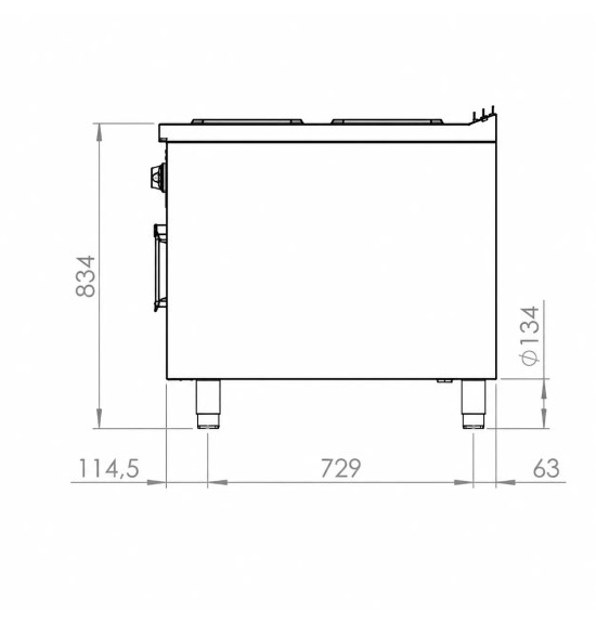 Cocina Eléctrica 6 Placas con Horno HR Fainca CE6P900H Serie 900