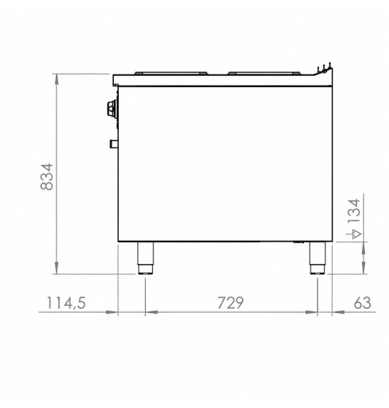 Cocina Eléctrica 6 Placas con Horno Maxi HR Fainca CE6P900HM Serie 900