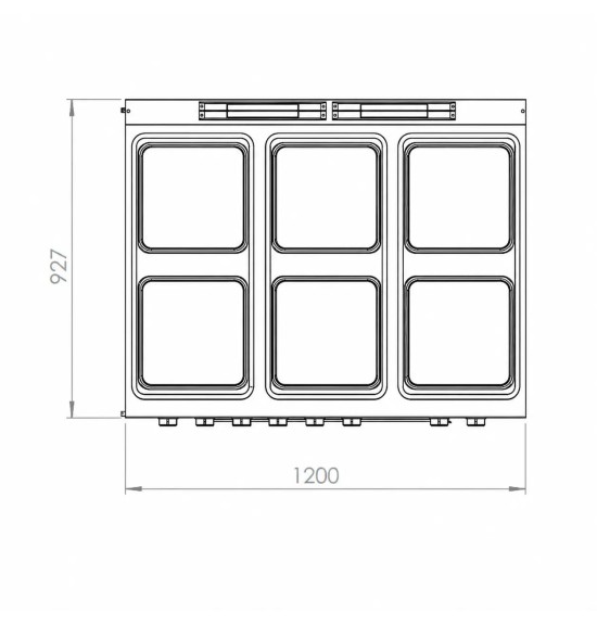 Cocina Eléctrica 6 Placas con Horno Maxi HR Fainca CE6P900HM Serie 900