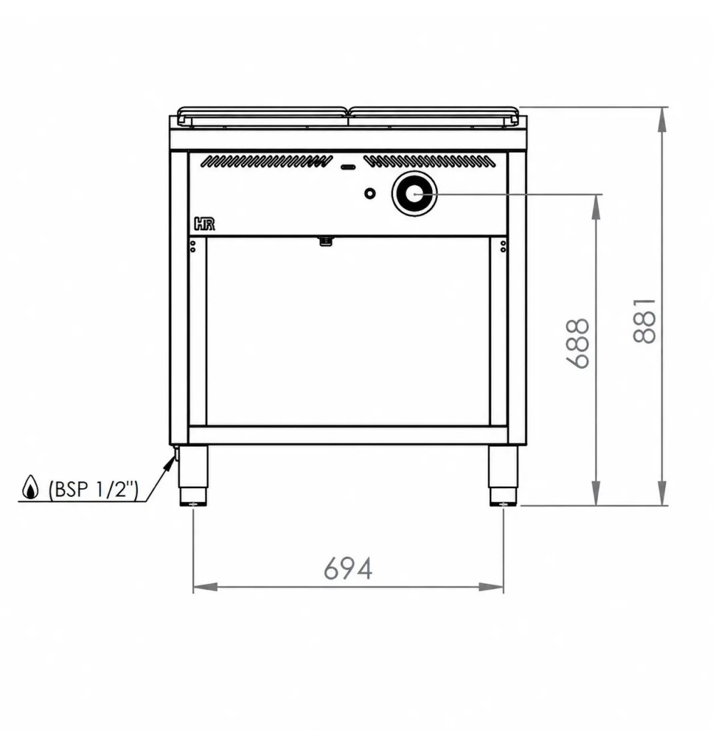 Placa Radiante a Gas con Mueble HR Fainca PR9008E Serie 900