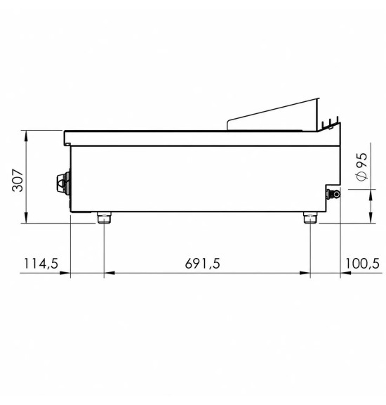 Fry Top a Gas HR Fainca FT9004S Serie 900 | 6,2 kW
