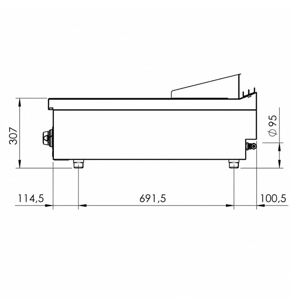 Fry Top a Gas HR Fainca FT9004S Serie 900 | 6,2 kW