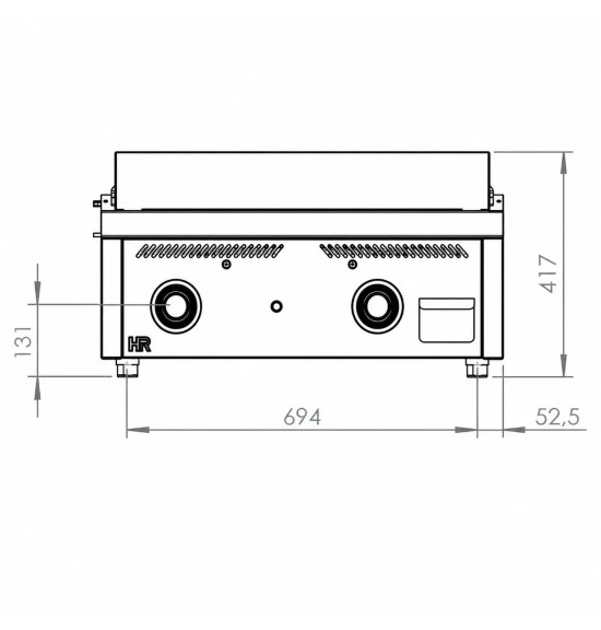 Fry Top a Gas HR Fainca FT9008S Serie 900 | 18,2 kW