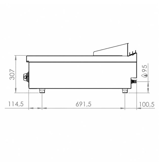 Fry Top a Gas HR Fainca FT9008S Serie 900 | 18,2 kW