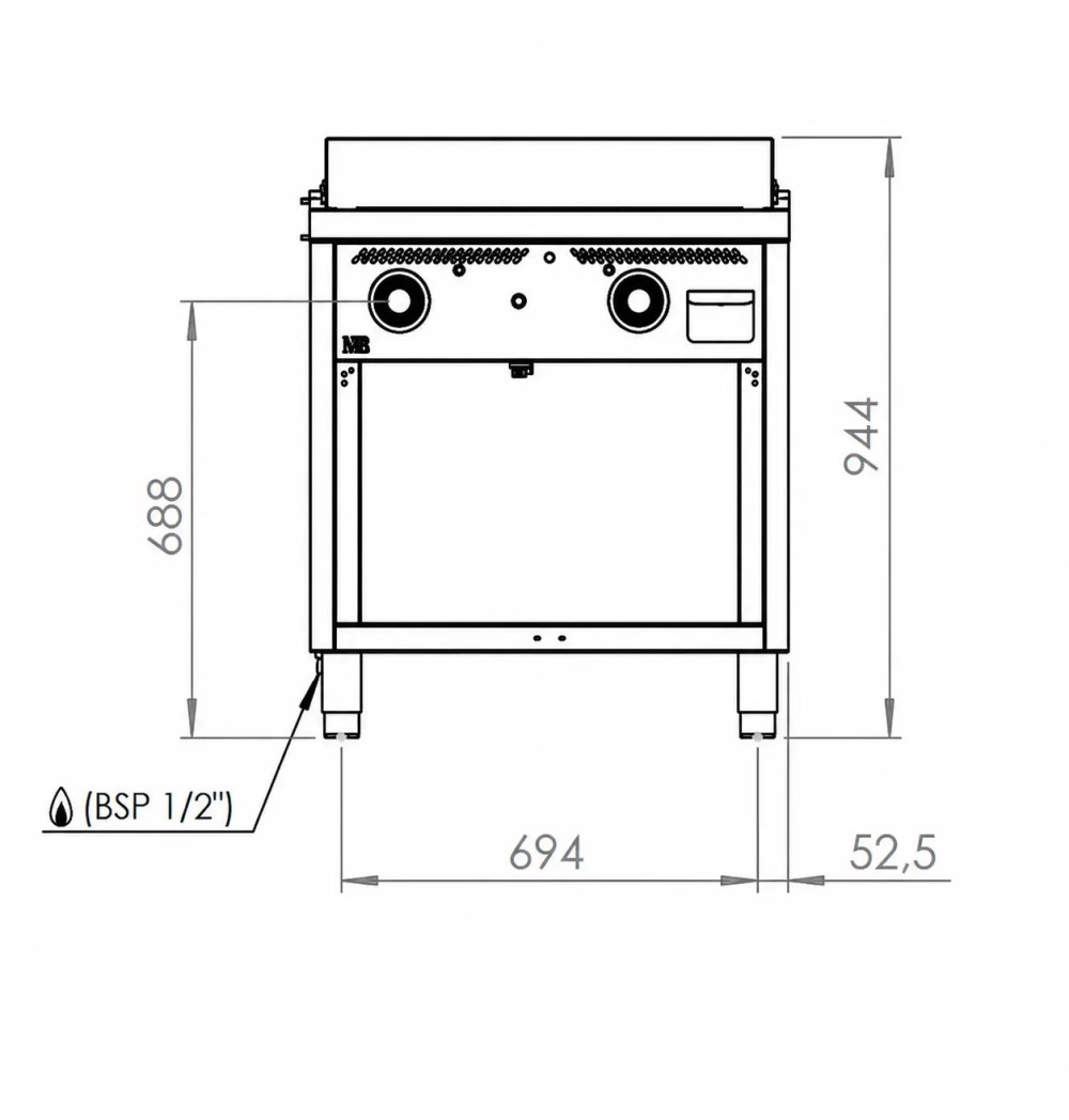 Fry Top a Gas con Mueble HR Fainca FT9008E | 18,2 kW