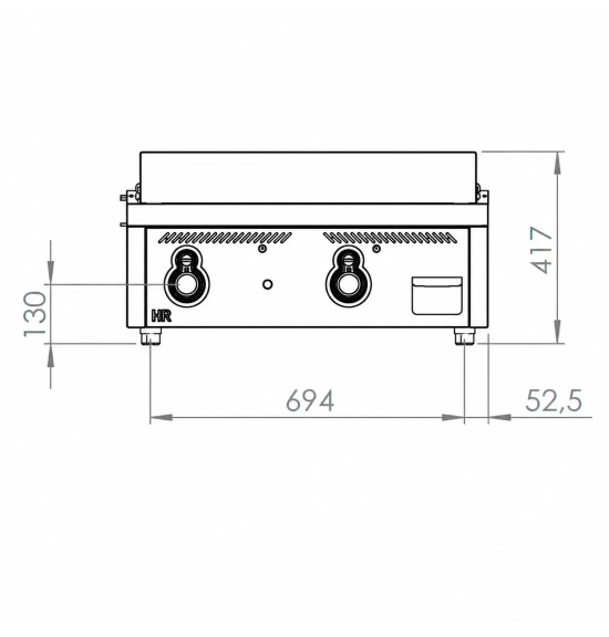 Fry Top a Gas Cromado HR Fainca FT9008SCR | 18,2 kW