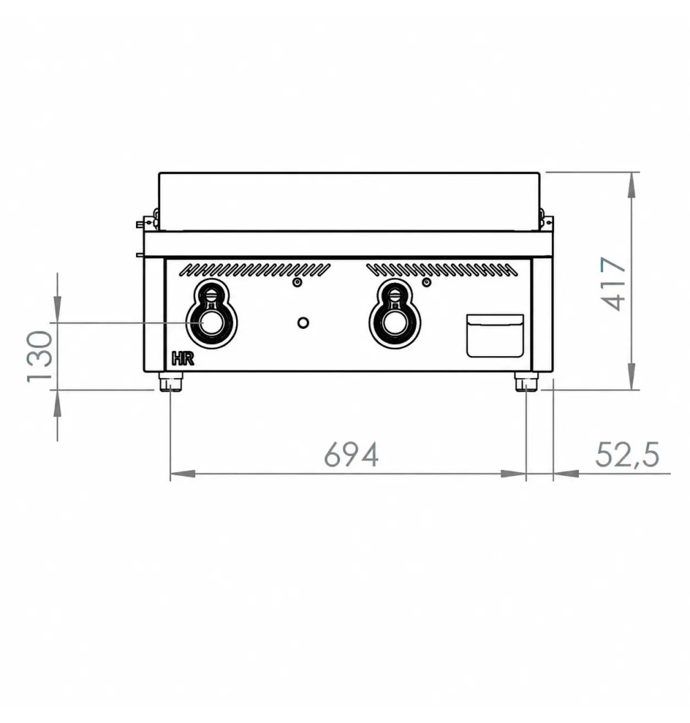 Fry Top a Gas Cromado HR Fainca FT9008SCR | 18,2 kW