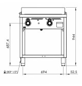 Fry Top a Gas Cromado HR Fainca FT9008ECR | 18,2 kW