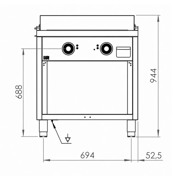 Fry Top Eléctrico Cromado HR Fainca FTE9008ECR | 15 kW