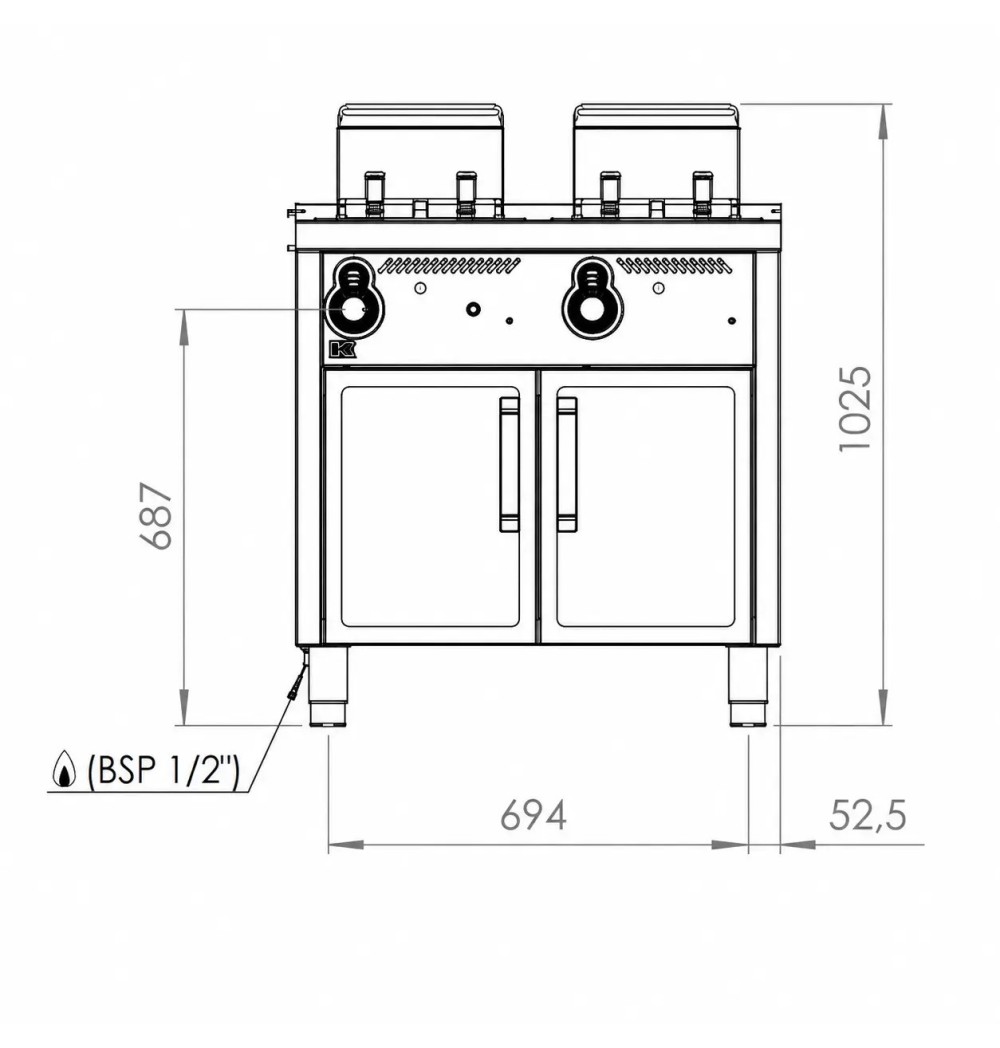 Freidora a Gas 2x20 L HR Fainca FDG20L20L900E | 28 kW