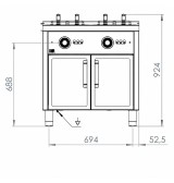Freidora Eléctrica 2x22 L HR Fainca FD22L22LTRIF900E | 36 kW