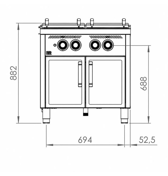 Cuecepastas Doble a Gas HR Fainca CPG40L40L900E | 26 kW
