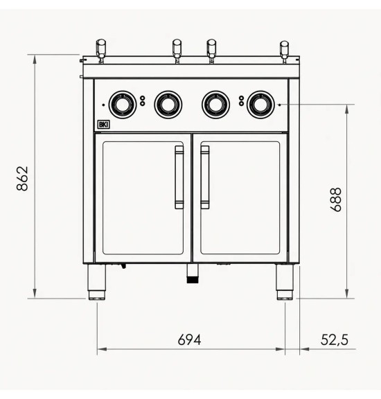Cuecepastas Doble Eléctrico HR Fainca CPE40L40L900E | 26 kW
