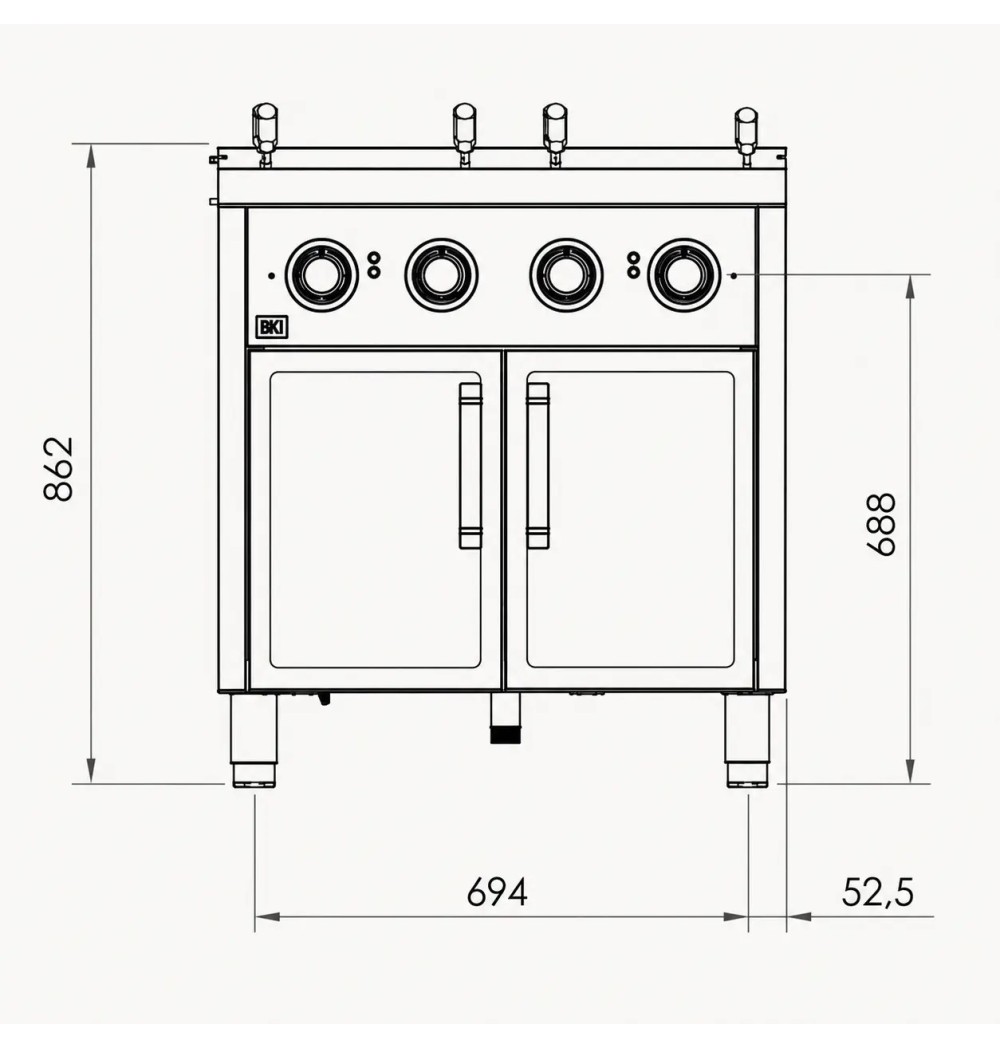 Cuecepastas Doble Eléctrico HR Fainca CPE40L40L900E | 26 kW