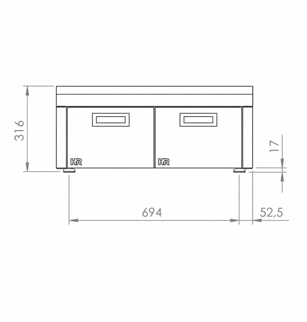 Mueble Neutro 2 Cajones HR Fainca CN9008S 800 mm