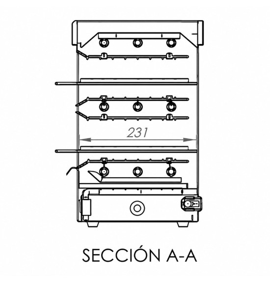 Tostador grande cuarzo HR Fainca T09CON - Gastromáquinas