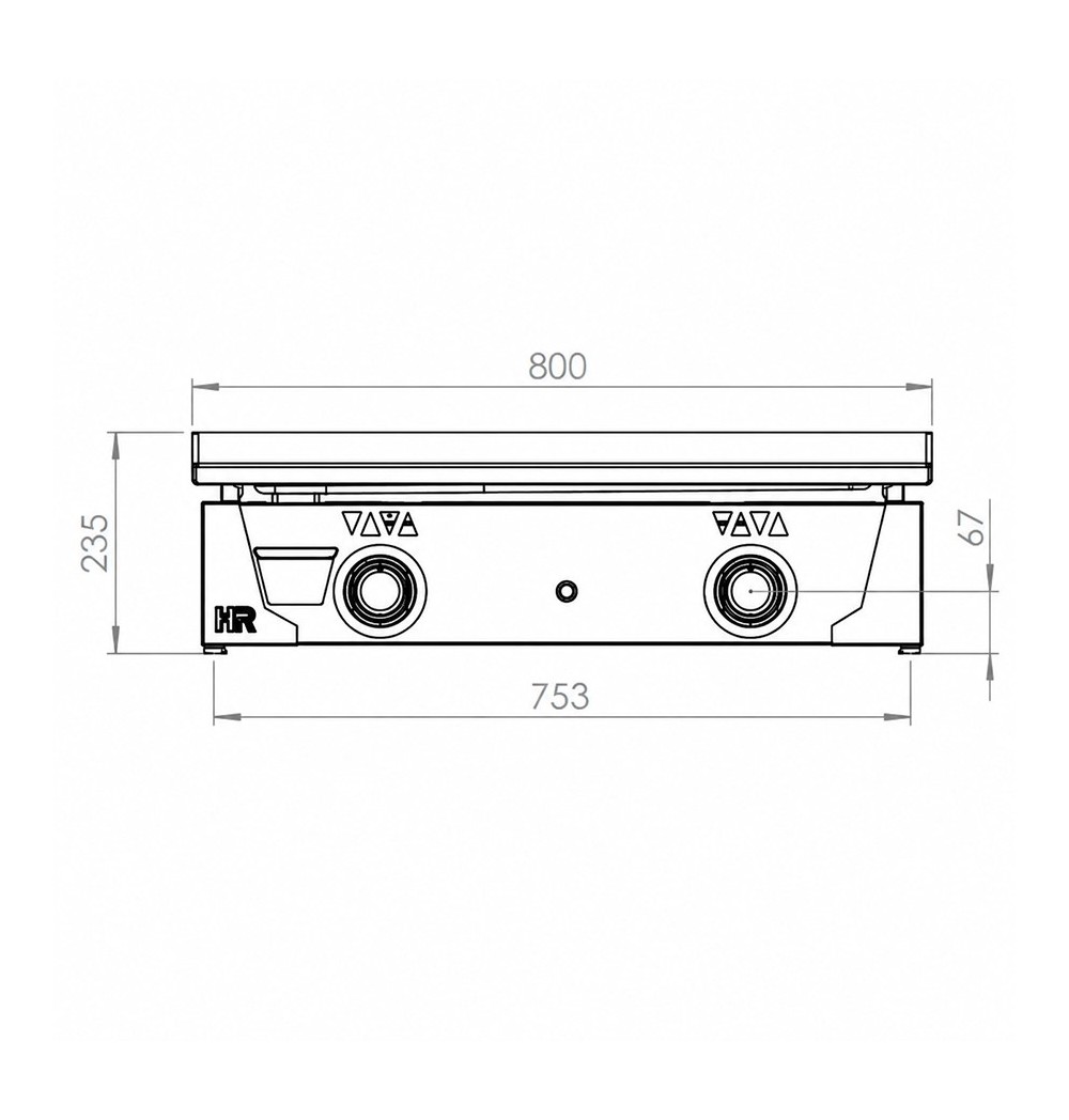 Plancha 800 gas rectificada HR Fainca PLC8100RT - Gastromáquinas