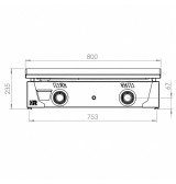 Plancha 800 gas rectificada HR Fainca PLC8100RT - Gastromáquinas