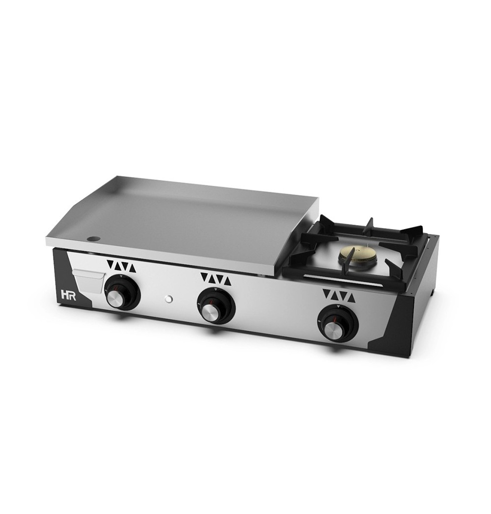Plancha 600 gas rectificada + fogón HR Fainca PLC6100RTF - Gastromáquinas
