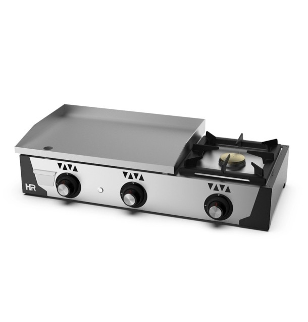 Plancha 600 gas rectificada + fogón HR Fainca PLC6100RTF - Gastromáquinas