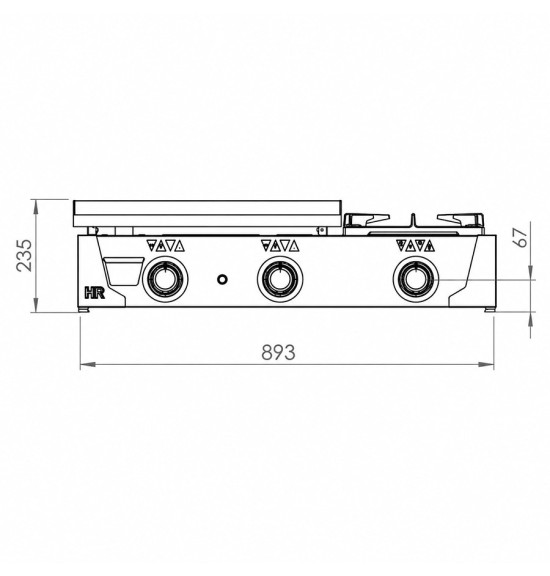 Plancha 600 gas rectificada + fogón HR Fainca PLC6100RTF - Gastromáquinas