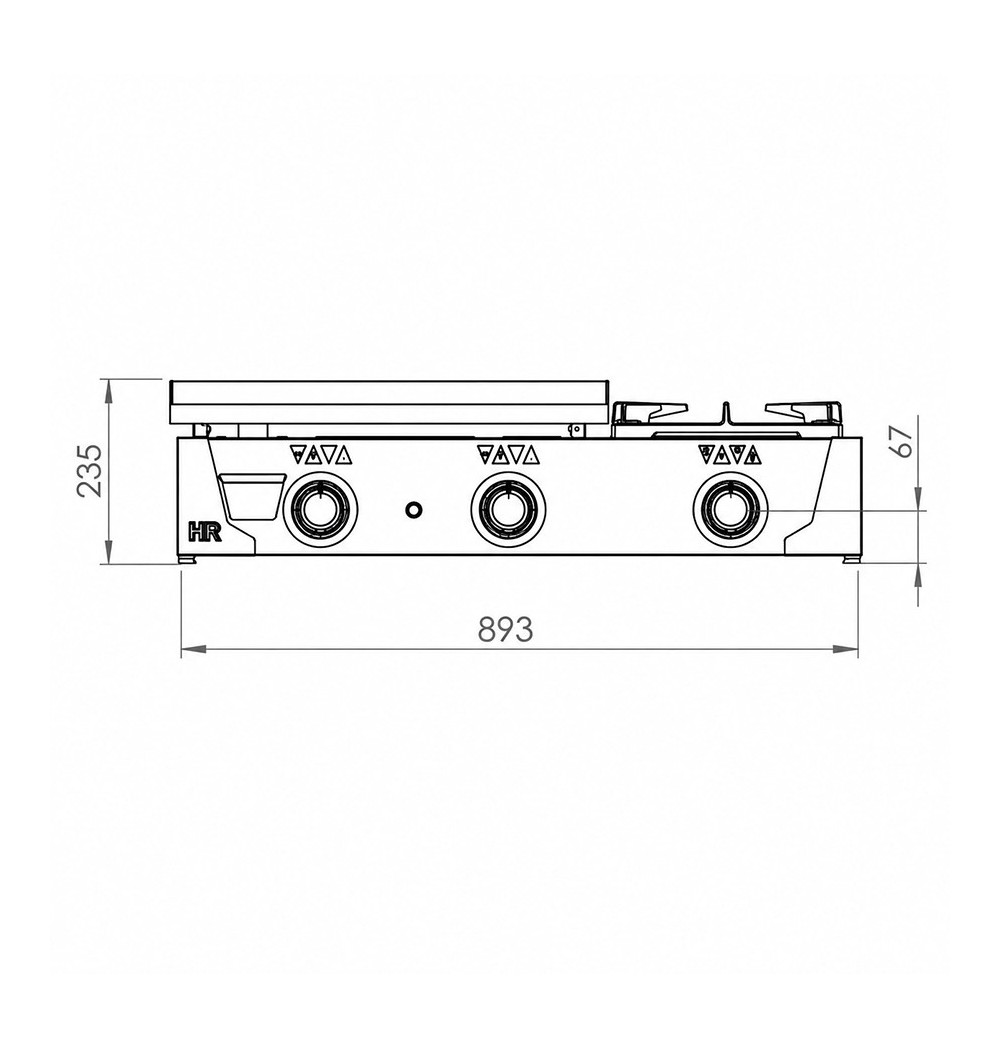 Plancha 600 gas rectificada + fogón HR Fainca PLC6100RTF - Gastromáquinas