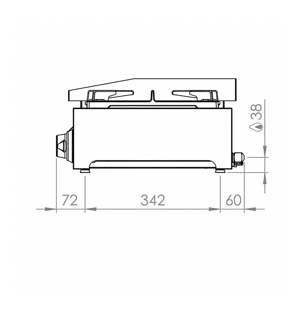 Plancha 800 gas rectificada + fogón HR Fainca PLC8100RTF - Gastromáquinas