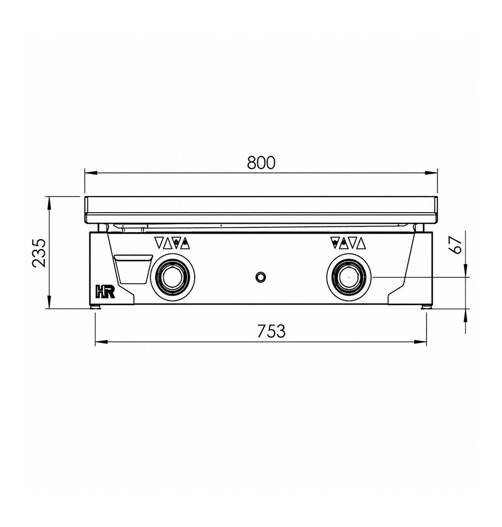 Plancha 800 gas cromo HR Fainca PLC8100CR - Gastromáquinas
