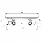 Plancha 800 gas cromo HR Fainca PLC8100CR - Gastromáquinas