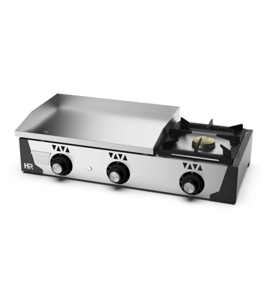 Plancha 600 gas cromo + fogón HR Fainca PLC6100CRF - Gastromáquinas