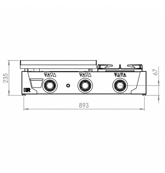 Plancha 600 gas cromo + fogón HR Fainca PLC6100CRF - Gastromáquinas