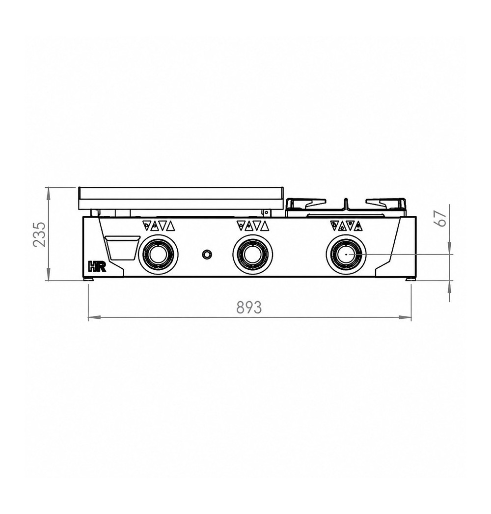 Plancha 600 gas cromo + fogón HR Fainca PLC6100CRF - Gastromáquinas