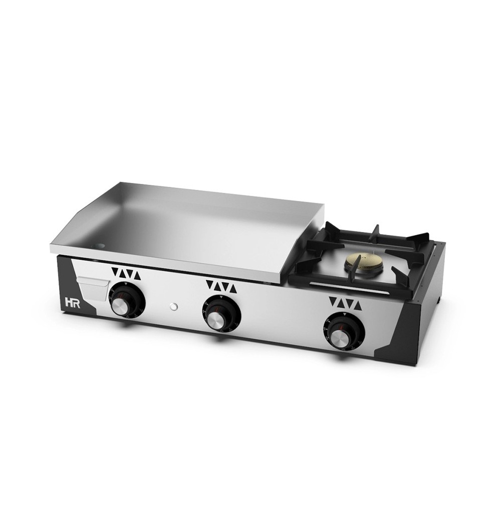 Plancha 800 gas cromo + fogón HR Fainca PLC8100CRF - Gastromáquinas