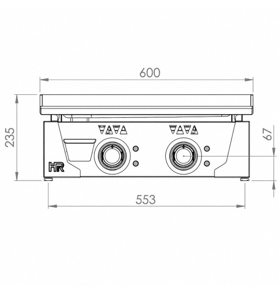 Plancha 600 eléctrica rectificada HR Fainca PLCE6100RT - Gastromáquinas