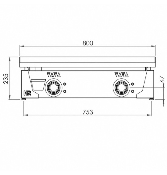 Plancha 800 eléctrica cromo HR Fainca PLCE8100CR - Gastromáquinas
