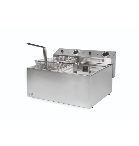 Freidora Eléctrica Doble 8+8L HR Fainca FD8L8LS | Serie 100