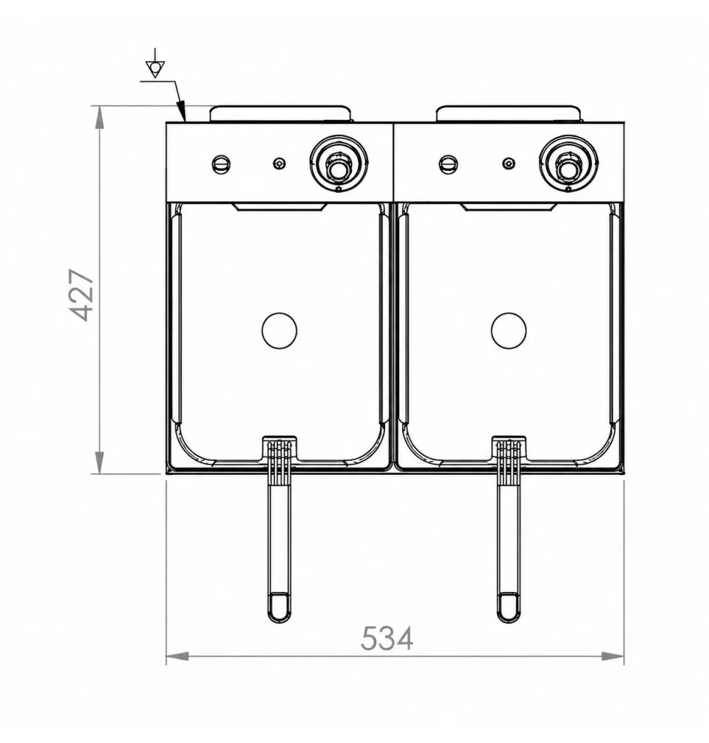 Freidora Eléctrica Doble 8+8L HR Fainca FD8L8LS | Serie 100