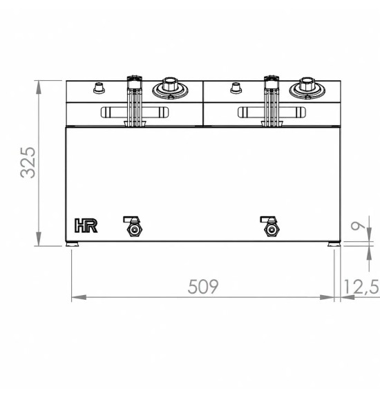 Freidora Eléctrica Doble 8+8L con Grifo HR Fainca FD8L8LC | Serie 100