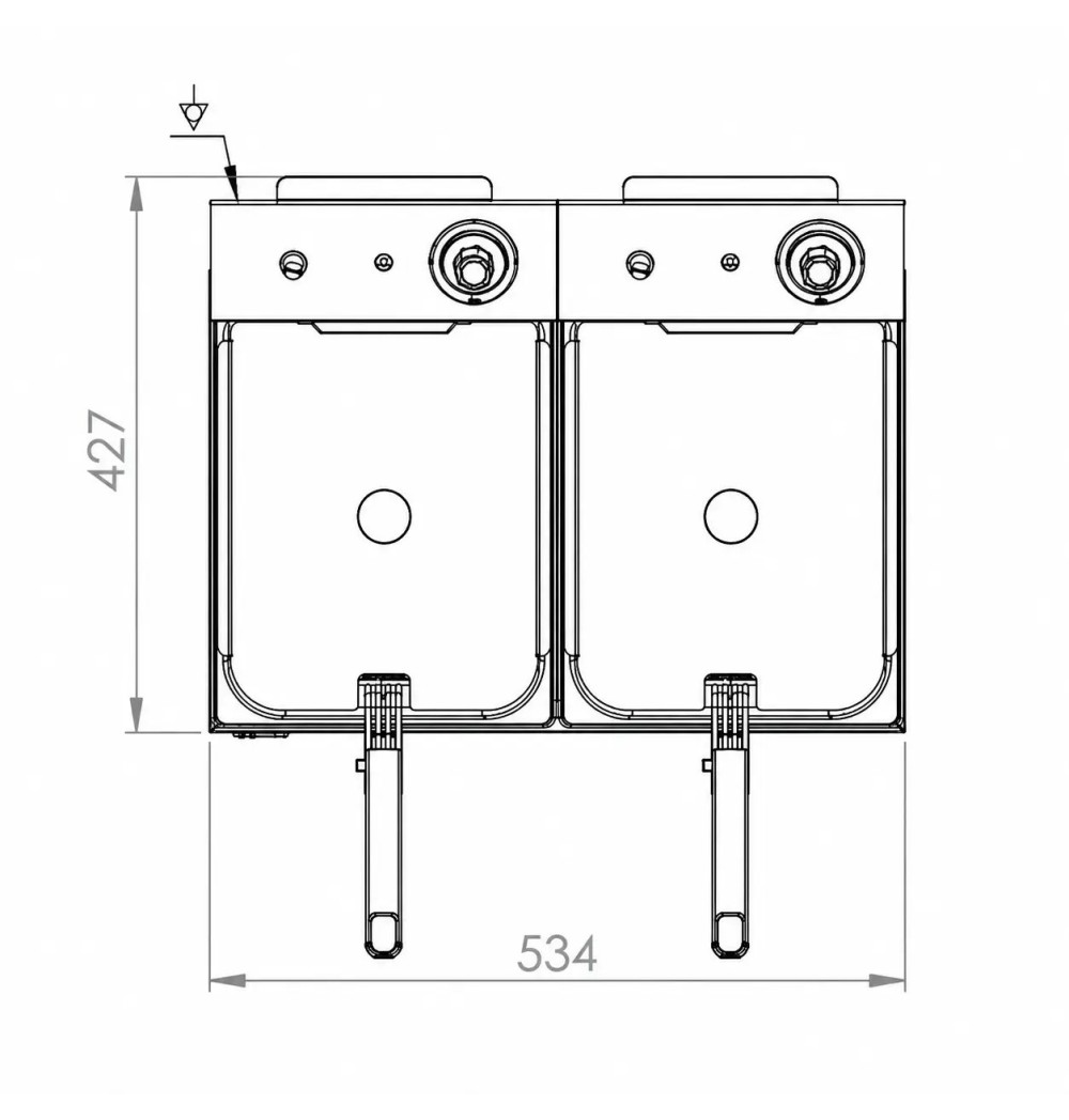 Freidora Eléctrica Doble 8+8L con Grifo HR Fainca FD8L8LC | Serie 100