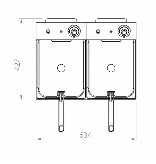 Freidora Eléctrica Doble 8+8L Alta Potencia HR Fainca FD8L8LARS | Serie 100