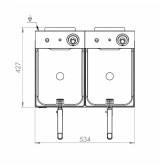 Freidora Eléctrica Doble 8+8L Alta Potencia con Grifo HR Fainca FD8L8LARC | Serie 100