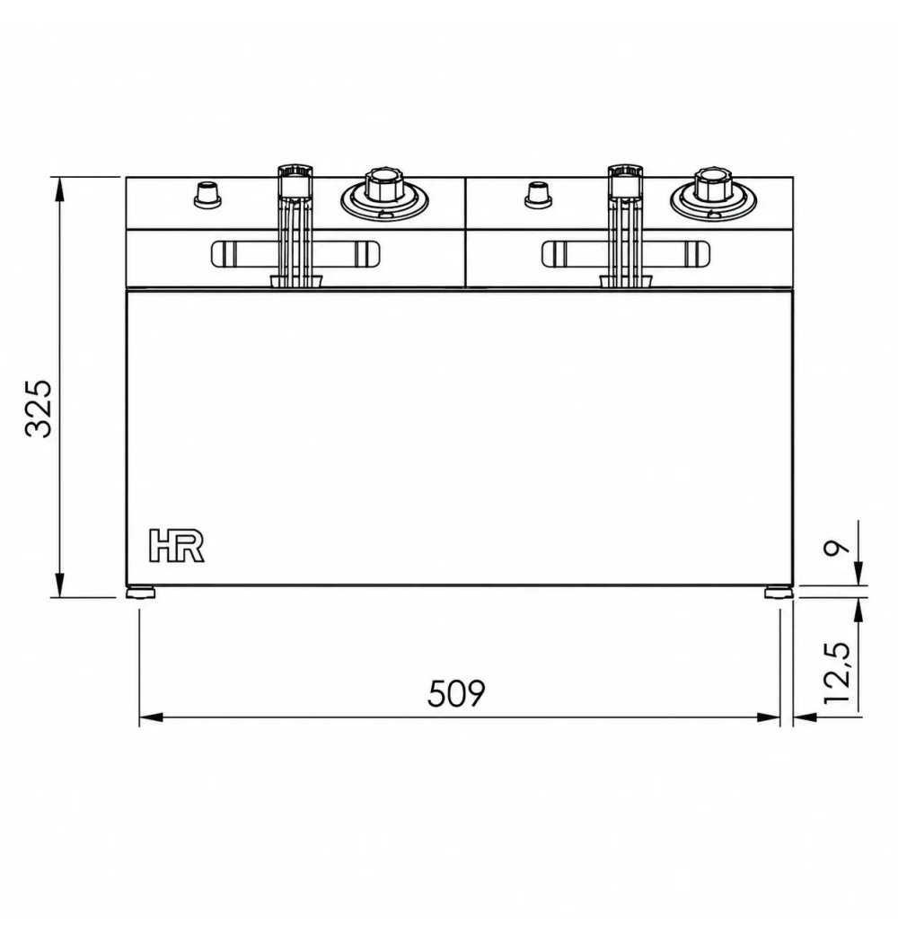 Freidora Eléctrica Doble 8+8L Trifásica HR Fainca FD8L8LTRIFS | Serie 100