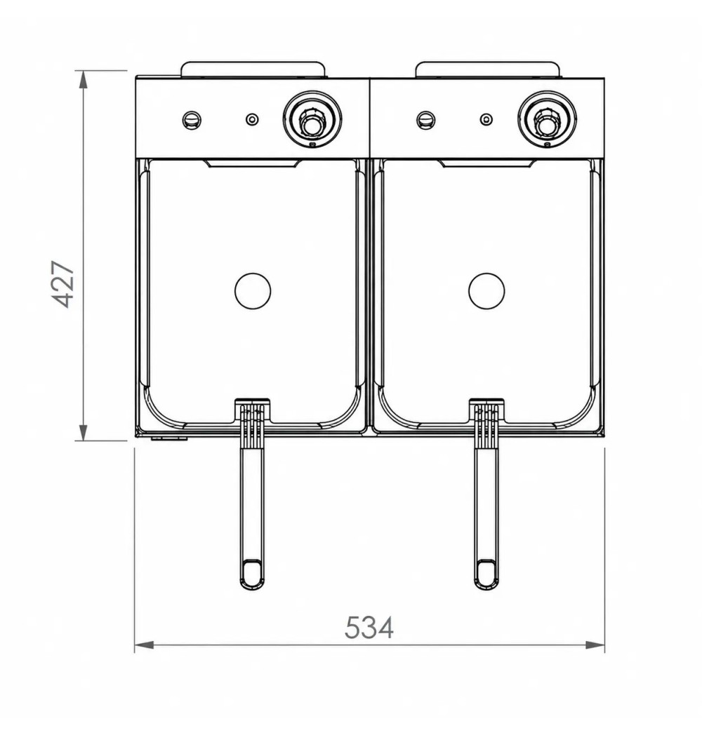 Freidora Eléctrica Doble 8+8L Trifásica HR Fainca FD8L8LTRIFS | Serie 100