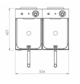 Freidora Eléctrica Doble 8+8L Trifásica HR Fainca FD8L8LTRIFS | Serie 100