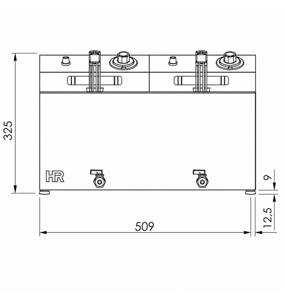 Freidora Eléctrica Doble 8+8L Trifásica con Grifo HR Fainca FD8L8LTRIFC | Serie 100