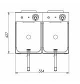 Freidora Eléctrica Doble 8+8L Trifásica con Grifo HR Fainca FD8L8LTRIFC | Serie 100