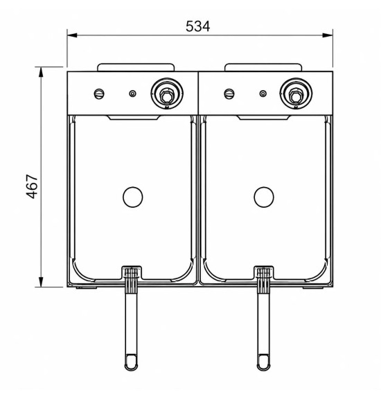 Freidora Eléctrica Doble 10+10L HR Fainca FD10L10LS | Serie 100