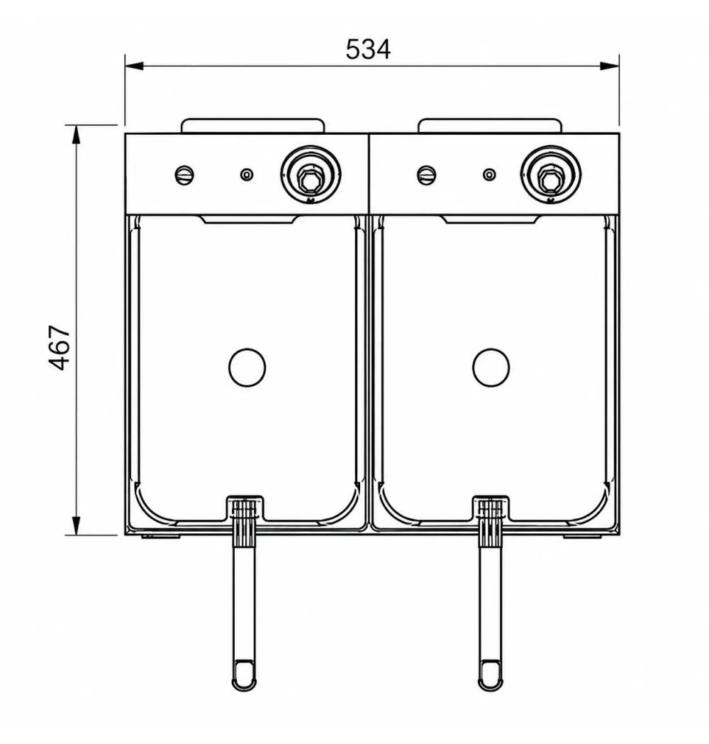 Freidora Eléctrica Doble 10+10L HR Fainca FD10L10LS | Serie 100