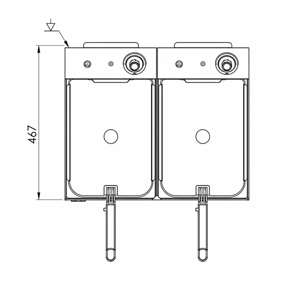 Freidora Eléctrica Doble 10+10L con Grifo HR Fainca FD10L10LC | Serie 100