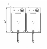 Freidora Eléctrica Doble 10+10L con Grifo HR Fainca FD10L10LC | Serie 100